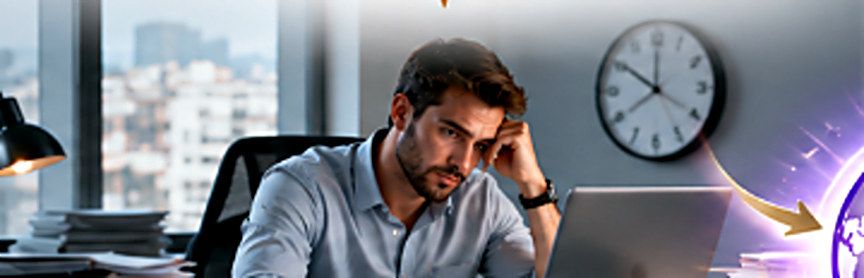 Homme épuisé à son bureau